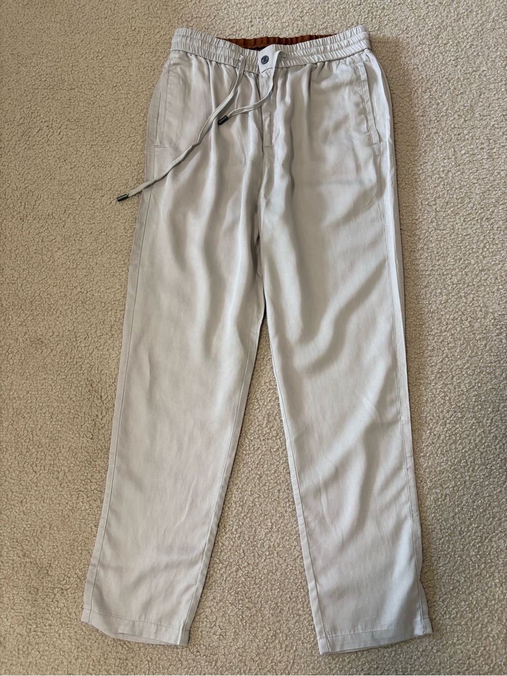 Mens Breathable Tencel Linen Blend Casual Pants Lightweight Summer Trousers